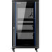PHASAK Armario Rack 19" Phasak Pro 18U  600x600 Montado (Incluye: 2 bandejas de 19? + Regleta electrica 19? + Juego de ruedas +  Ventilacion)